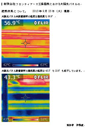 太陽光パネルの遮熱効果